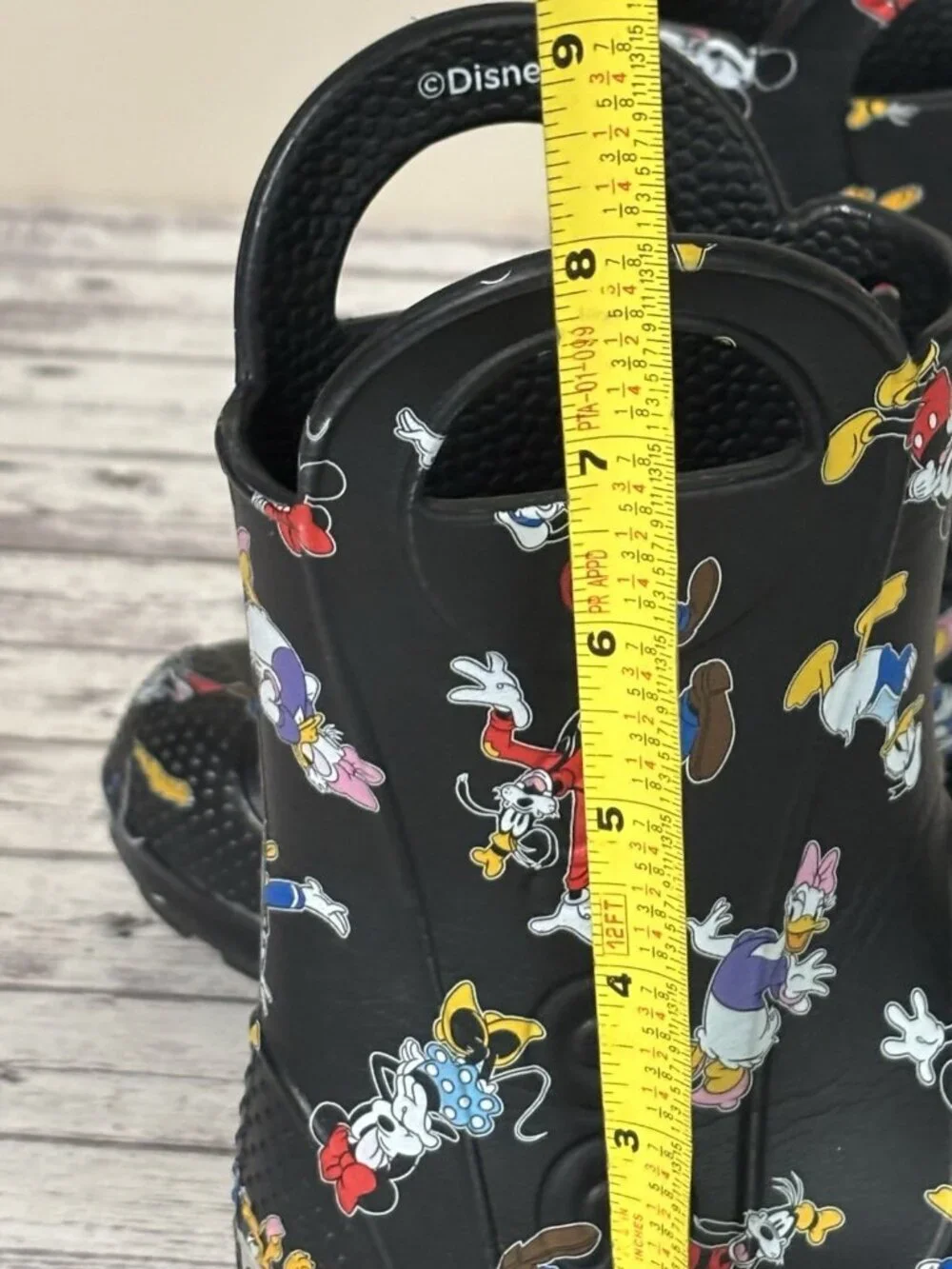 Crocs Handle It Mickey Rain Boots, Black Multi, Toddlers 10 Disney Donald Minnie